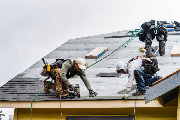 Professional Gutter Installation technician working in Harveys Lake, PA